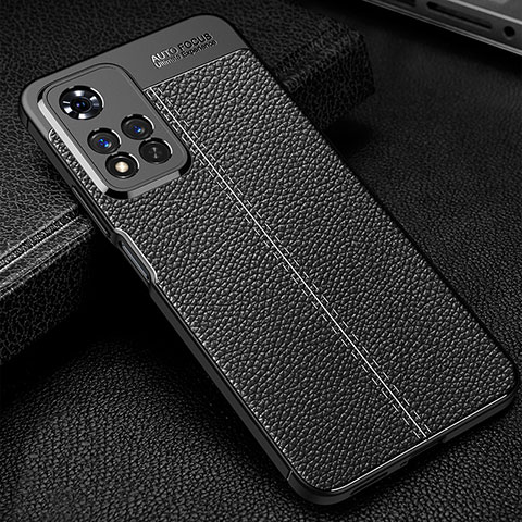 Coque Silicone Gel Motif Cuir Housse Etui WL1 pour Xiaomi Redmi Note 11 Pro+ Plus 5G Noir