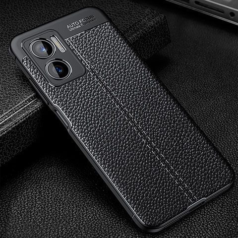 Coque Silicone Gel Motif Cuir Housse Etui WL1 pour Xiaomi Redmi Note 11E 5G Noir