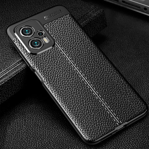 Coque Silicone Gel Motif Cuir Housse Etui WL1 pour Xiaomi Redmi Note 11T Pro+ Plus 5G Noir