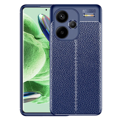 Coque Silicone Gel Motif Cuir Housse Etui WL1 pour Xiaomi Redmi Note 13 Pro+ Plus 5G Bleu