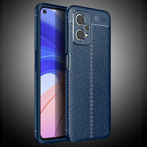 Coque Silicone Gel Motif Cuir Housse Etui WL2 pour Realme 9 5G Bleu