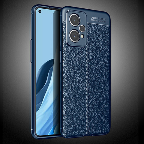 Coque Silicone Gel Motif Cuir Housse Etui WL2 pour Realme Narzo 50 Pro 5G Bleu