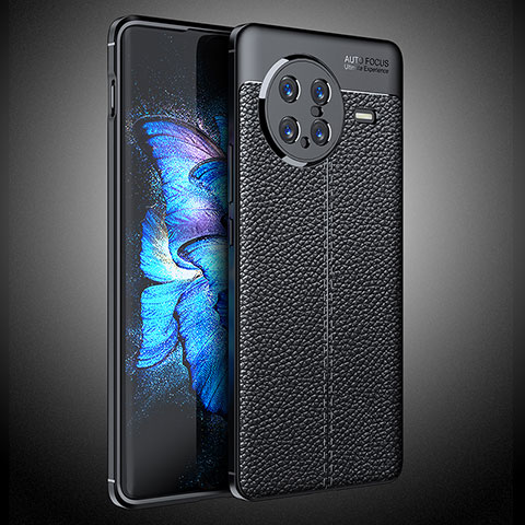 Coque Silicone Gel Motif Cuir Housse Etui WL2 pour Vivo X Note Noir