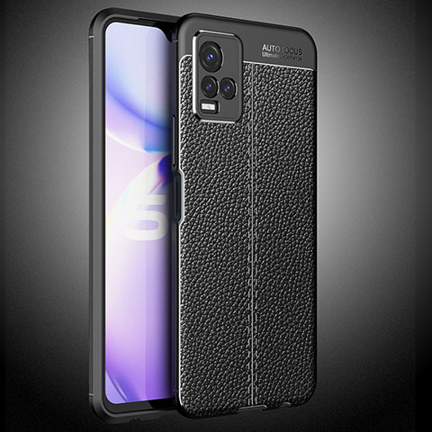 Coque Silicone Gel Motif Cuir Housse Etui WL2 pour Vivo Y32 4G Noir