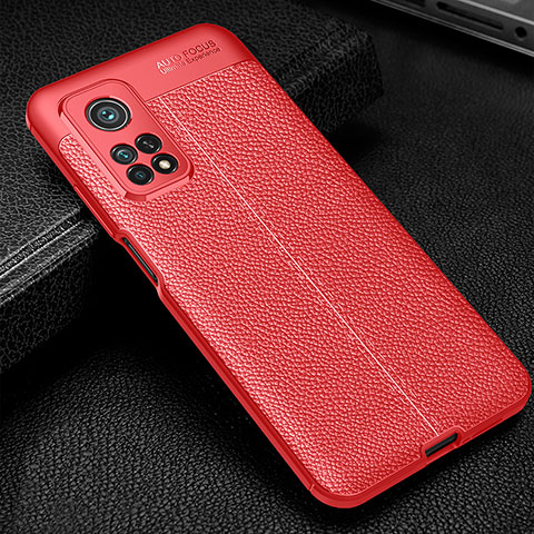 Coque Silicone Gel Motif Cuir Housse Etui WL2 pour Xiaomi Mi 10T 5G Rouge