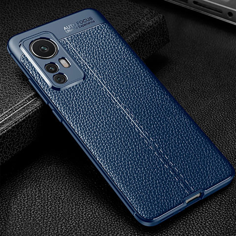 Coque Silicone Gel Motif Cuir Housse Etui WL2 pour Xiaomi Mi 12T 5G Bleu