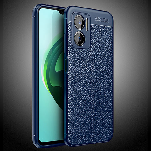 Coque Silicone Gel Motif Cuir Housse Etui WL2 pour Xiaomi Redmi 10 5G Bleu