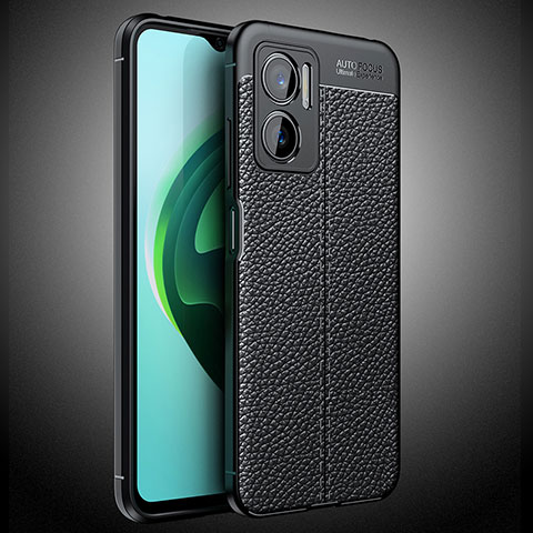 Coque Silicone Gel Motif Cuir Housse Etui WL2 pour Xiaomi Redmi 10 Prime Plus 5G Noir