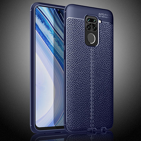 Coque Silicone Gel Motif Cuir Housse Etui WL2 pour Xiaomi Redmi 10X 4G Bleu