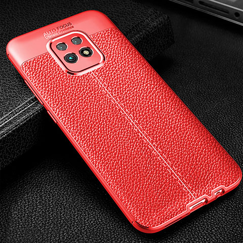 Coque Silicone Gel Motif Cuir Housse Etui WL2 pour Xiaomi Redmi 10X Pro 5G Rouge