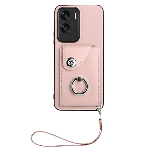 Coque Silicone Gel Motif Cuir Housse Etui XK1 pour Huawei Honor 90 Lite 5G Or Rose