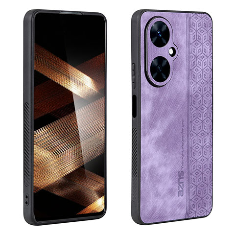 Coque Silicone Gel Motif Cuir Housse Etui YZ1 pour Huawei Nova 11i Violet Clair