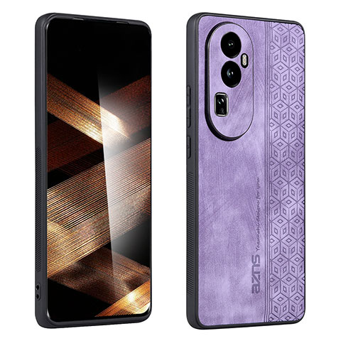 Coque Silicone Gel Motif Cuir Housse Etui YZ1 pour Oppo Reno10 Pro+ Plus 5G Violet Clair