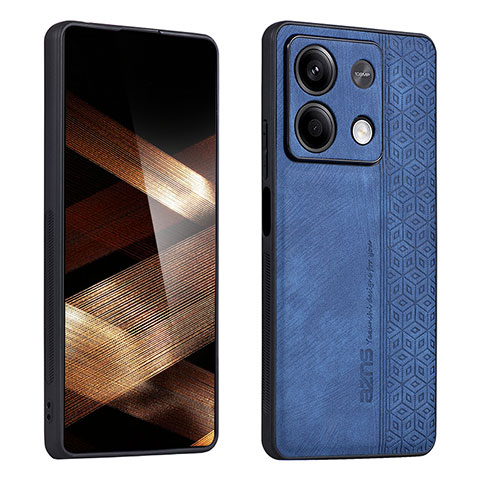 Coque Silicone Gel Motif Cuir Housse Etui YZ1 pour Xiaomi Redmi Note 13 5G Bleu