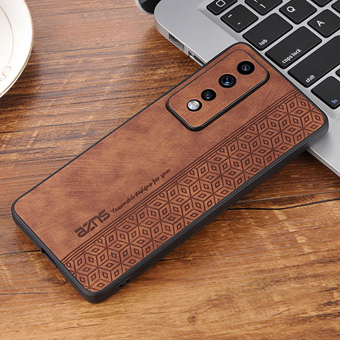 Coque Silicone Gel Motif Cuir Housse Etui YZ2 pour Huawei Honor 80 GT 5G Marron