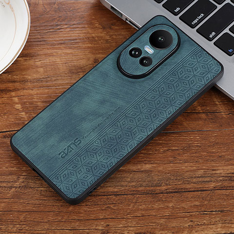 Coque Silicone Gel Motif Cuir Housse Etui YZ2 pour Oppo Reno10 5G Vert