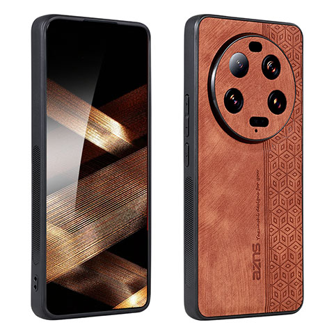 Coque Silicone Gel Motif Cuir Housse Etui YZ2 pour Xiaomi Mi 13 Ultra 5G Marron