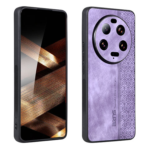 Coque Silicone Gel Motif Cuir Housse Etui YZ2 pour Xiaomi Mi 13 Ultra 5G Violet Clair