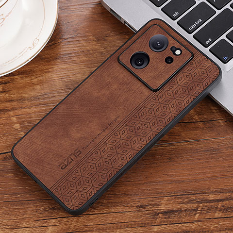 Coque Silicone Gel Motif Cuir Housse Etui YZ2 pour Xiaomi Mi 13T 5G Marron