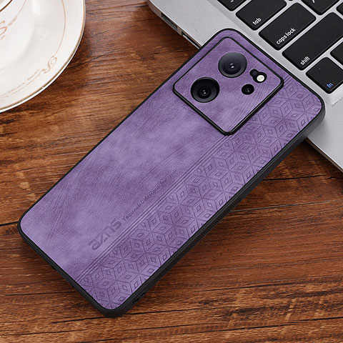 Coque Silicone Gel Motif Cuir Housse Etui YZ2 pour Xiaomi Mi 13T 5G Violet Clair