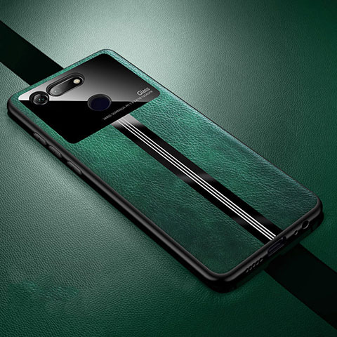 Coque Silicone Gel Motif Cuir Housse Etui Z01 pour Huawei Honor View 20 Vert