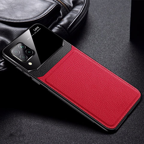 Coque Silicone Gel Motif Cuir Housse Etui Z01 pour Huawei P40 Lite Rouge