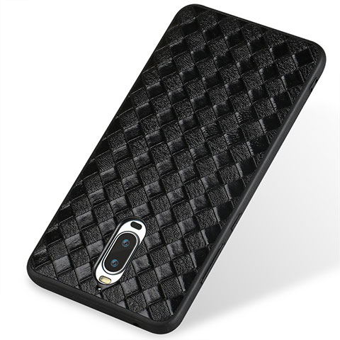 Coque Silicone Gel Motif Cuir pour Huawei Mate 9 Pro Noir