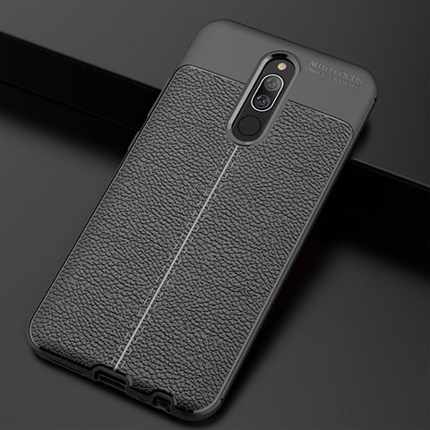 Coque Silicone Gel Motif Cuir pour Xiaomi Redmi 8 Noir