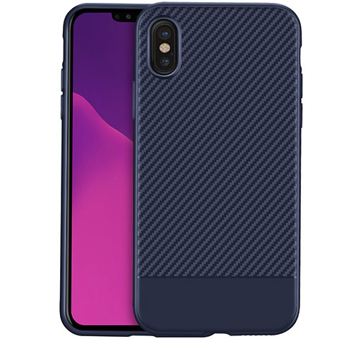 Coque Silicone Gel Serge pour Apple iPhone Xs Bleu