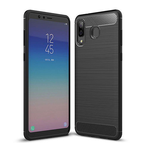 Coque Silicone Gel Serge pour Samsung Galaxy A8 Star Noir