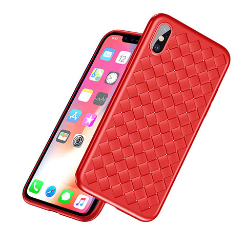 Coque Silicone Gel Serge R02 pour Apple iPhone X Rouge