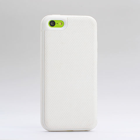 Coque Silicone Gel Souple Couleur Unie pour Apple iPhone 5C Blanc