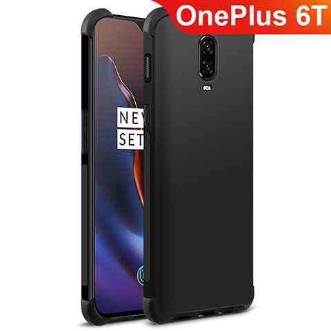 Coque Silicone Gel Souple Couleur Unie pour OnePlus 6T Noir