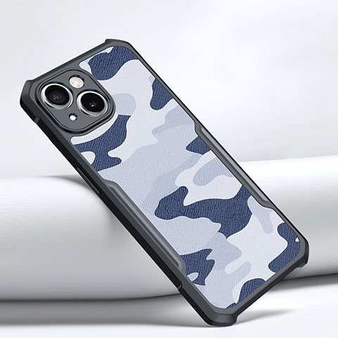 Coque Silicone Gel Souple Couleur Unie XD1 pour Apple iPhone 14 Bleu