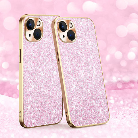 Coque Silicone Housse Etui Gel Bling-Bling AC1 pour Apple iPhone 14 Or Rose