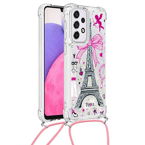 Coque Silicone Housse Etui Gel Bling-Bling avec Laniere Strap S02 pour Samsung Galaxy A33 5G Mixte