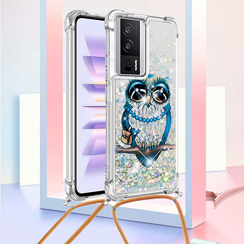 Coque Silicone Housse Etui Gel Bling-Bling avec Laniere Strap S02 pour Xiaomi Poco F5 Pro 5G Mixte