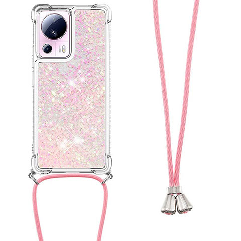 Coque Silicone Housse Etui Gel Bling-Bling avec Laniere Strap S03 pour Xiaomi Civi 2 5G Or Rose