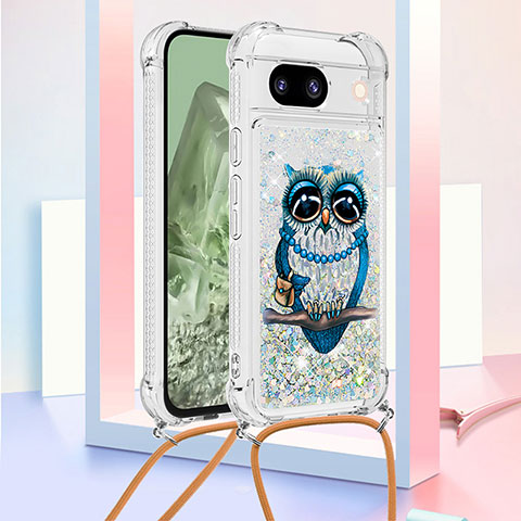 Coque Silicone Housse Etui Gel Bling-Bling avec Laniere Strap YB2 pour Google Pixel 8a 5G Mixte