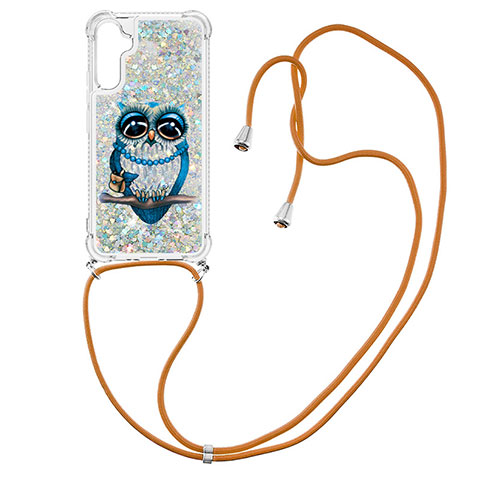 Coque Silicone Housse Etui Gel Bling-Bling avec Laniere Strap YB2 pour Samsung Galaxy A34 5G Mixte