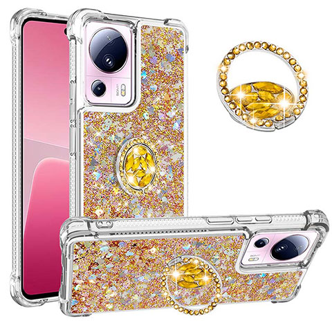 Coque Silicone Housse Etui Gel Bling-Bling avec Support Bague Anneau S01 pour Xiaomi Civi 2 5G Or