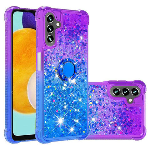 Coque Silicone Housse Etui Gel Bling-Bling avec Support Bague Anneau S02 pour Samsung Galaxy A04s Violet