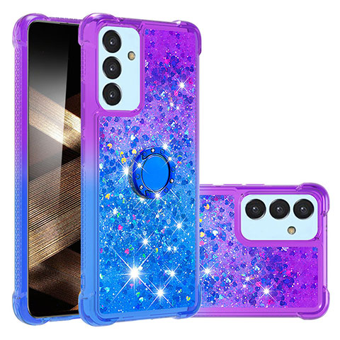 Coque Silicone Housse Etui Gel Bling-Bling avec Support Bague Anneau S02 pour Samsung Galaxy A15 5G Violet