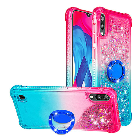 Coque Silicone Housse Etui Gel Bling-Bling avec Support Bague Anneau S02 pour Samsung Galaxy M10 Rose