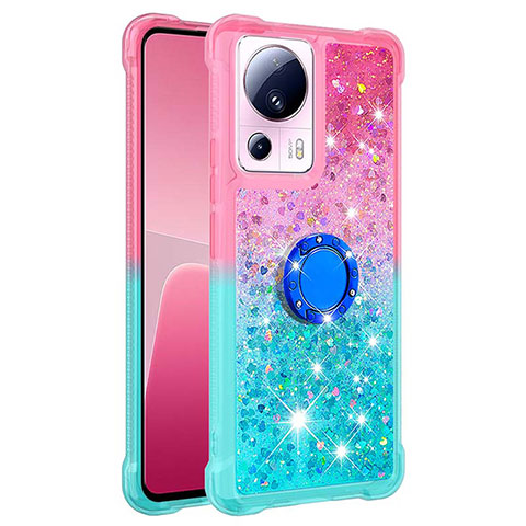 Coque Silicone Housse Etui Gel Bling-Bling avec Support Bague Anneau S02 pour Xiaomi Civi 2 5G Rose