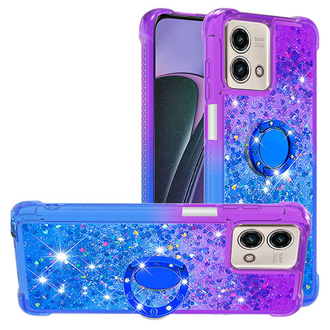 Coque Silicone Housse Etui Gel Bling-Bling avec Support Bague Anneau YB2 pour Motorola Moto G Stylus (2023) 4G Violet