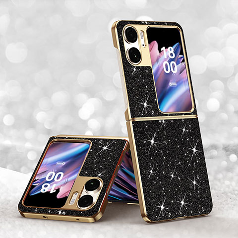 Coque Silicone Housse Etui Gel Bling-Bling GS1 pour Oppo Find N2 Flip 5G Noir