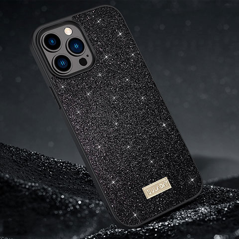 Coque Silicone Housse Etui Gel Bling-Bling LD1 pour Apple iPhone 13 Pro Noir