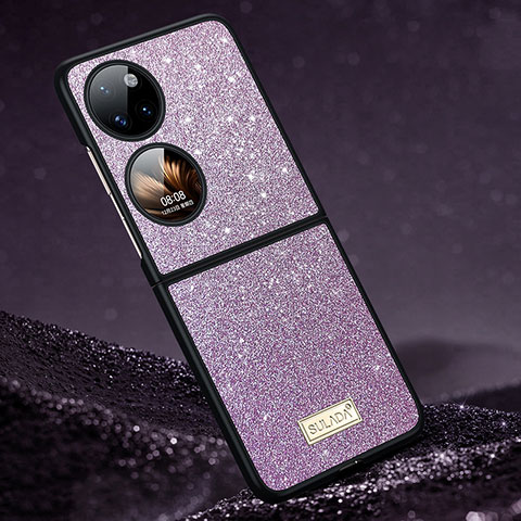 Coque Silicone Housse Etui Gel Bling-Bling LD1 pour Huawei P60 Pocket Violet