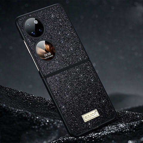 Coque Silicone Housse Etui Gel Bling-Bling LD1 pour Huawei Pocket S Noir